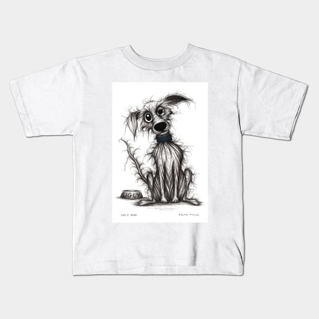 Ugly dog Kids T-Shirt by Keith Mills